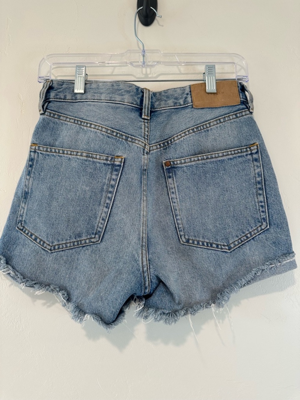 High Waist Denim Cutoff Shorts Distressed Raw Hem Festival Size 6 - Picture 4 of 7